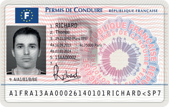 Image de la carte du permis de conduire